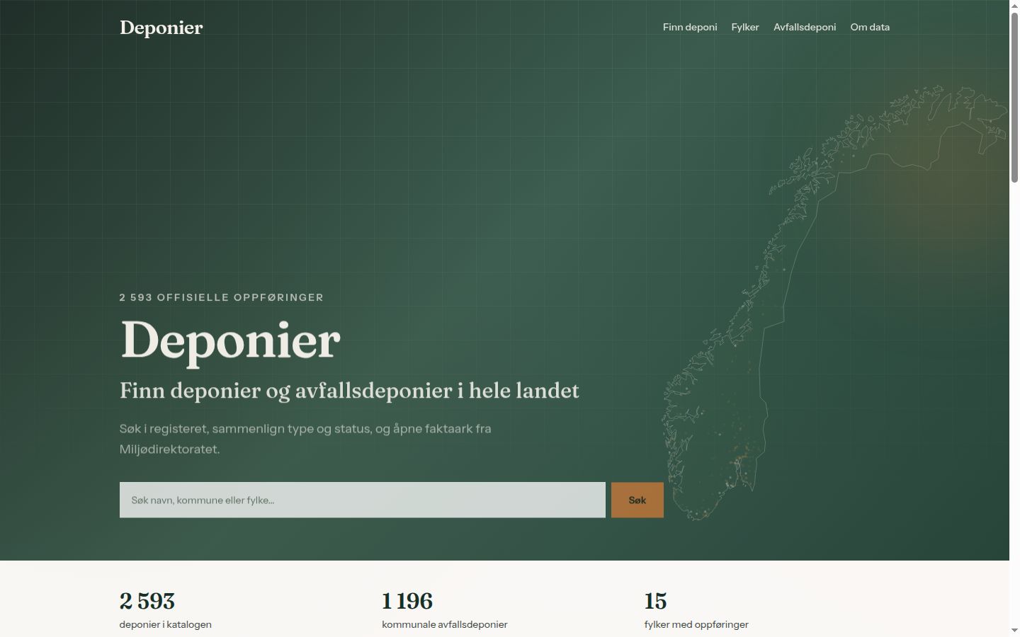 Skjermbilde av Deponier