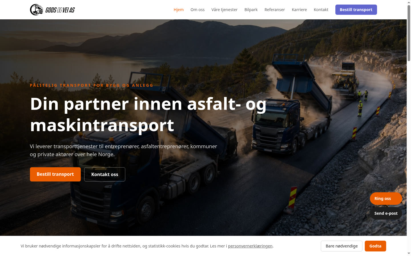 Skjermbilde av Gods og Vei