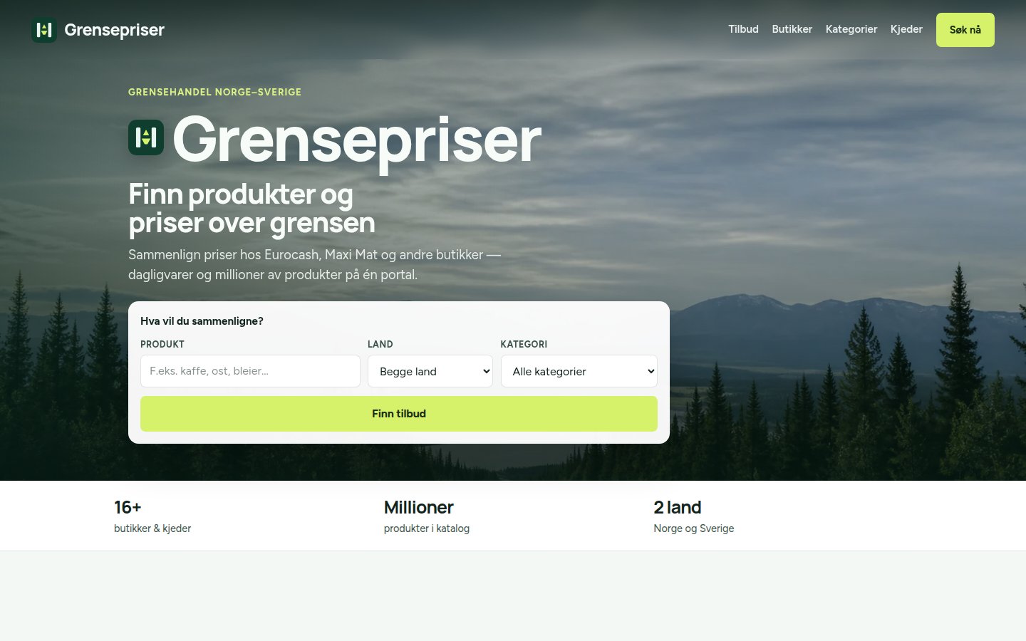 Skjermbilde av Grensepriser